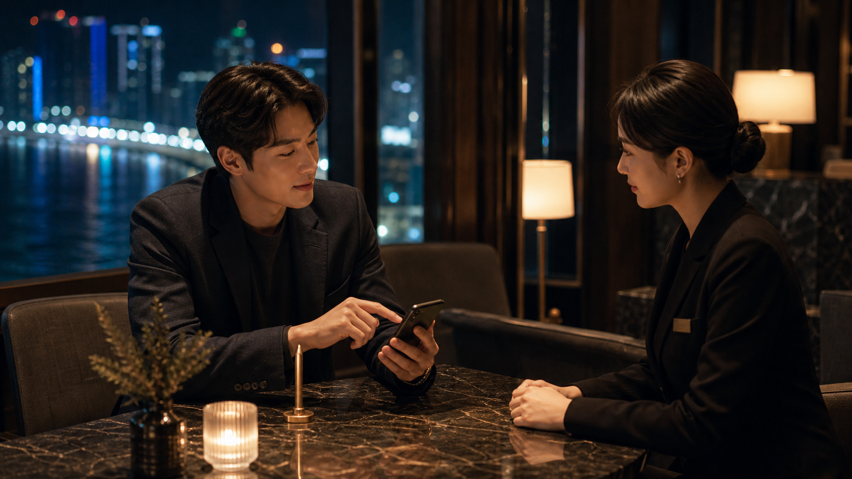 시간과 비용 기준을 차분하게 확인하는 호빠 이용 문의 장면